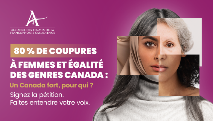 Photographie d'une femme et inscription indiquant la signature d'une pétition