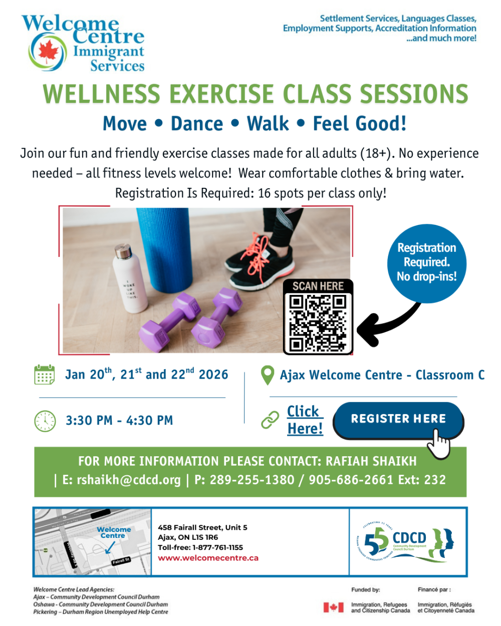 Wellness Exercise Classes – January 2026 Flyer