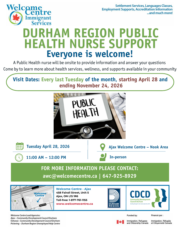 DURHAM REGION PUBLIC DURHAM REGION PUBLIC HEALTH NURSE SUPPORT