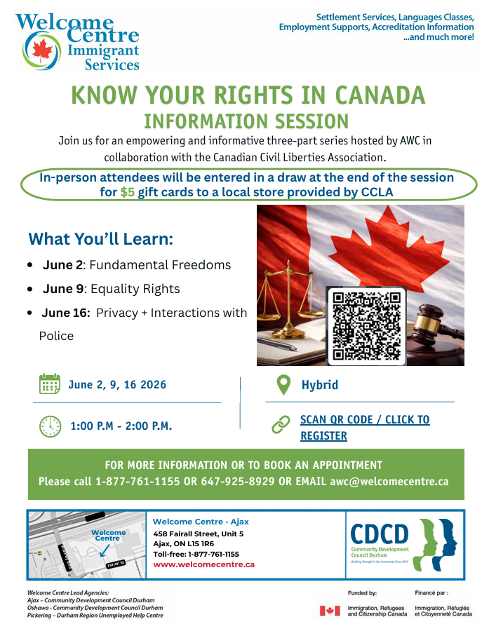 KNOW YOUR RIGHTS IN CANADA INFORMATION SESSION